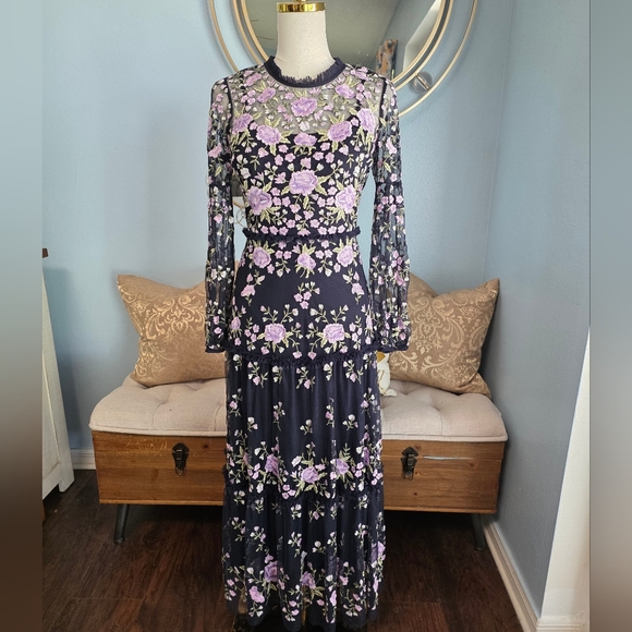 Mac Duggal Embroidered Tier Dress - Picture 1 of 8
